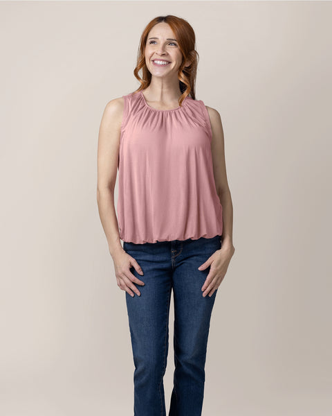 Piper Bubble Hem Nursing Tank - Light Mauve