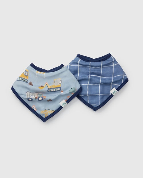 Luxe Muslin Bandana Bib Set - Tiny Engineers