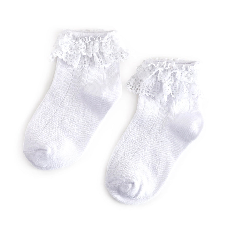 Lace Bobby Socks - White