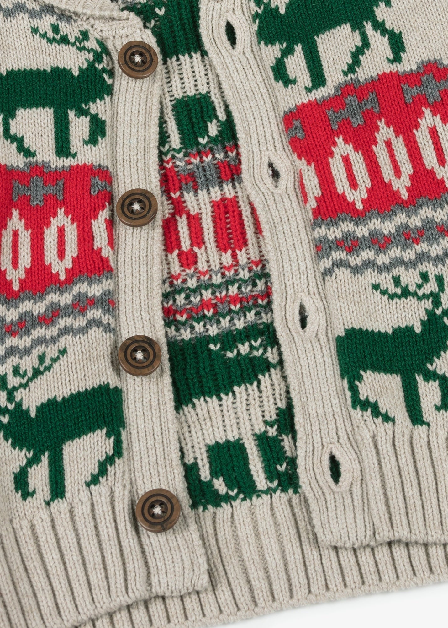 Winter Elk Shawl Collar Cardigan - Oatmeal