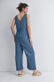 Sleeveless Maternity/Nursing Denim Jumpsuit