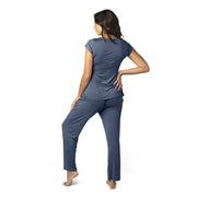 Davy Ultra Soft Maternity & Nursing Pajamas Sleepwear Set - Slate Blue