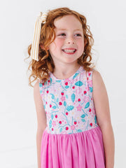 Bamboo + Tulle Dress -  Alma-Strawberry Summer