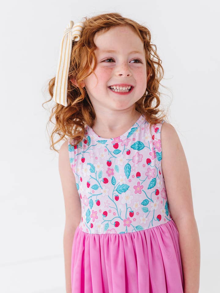 Bamboo + Tulle Dress -  Alma-Strawberry Summer