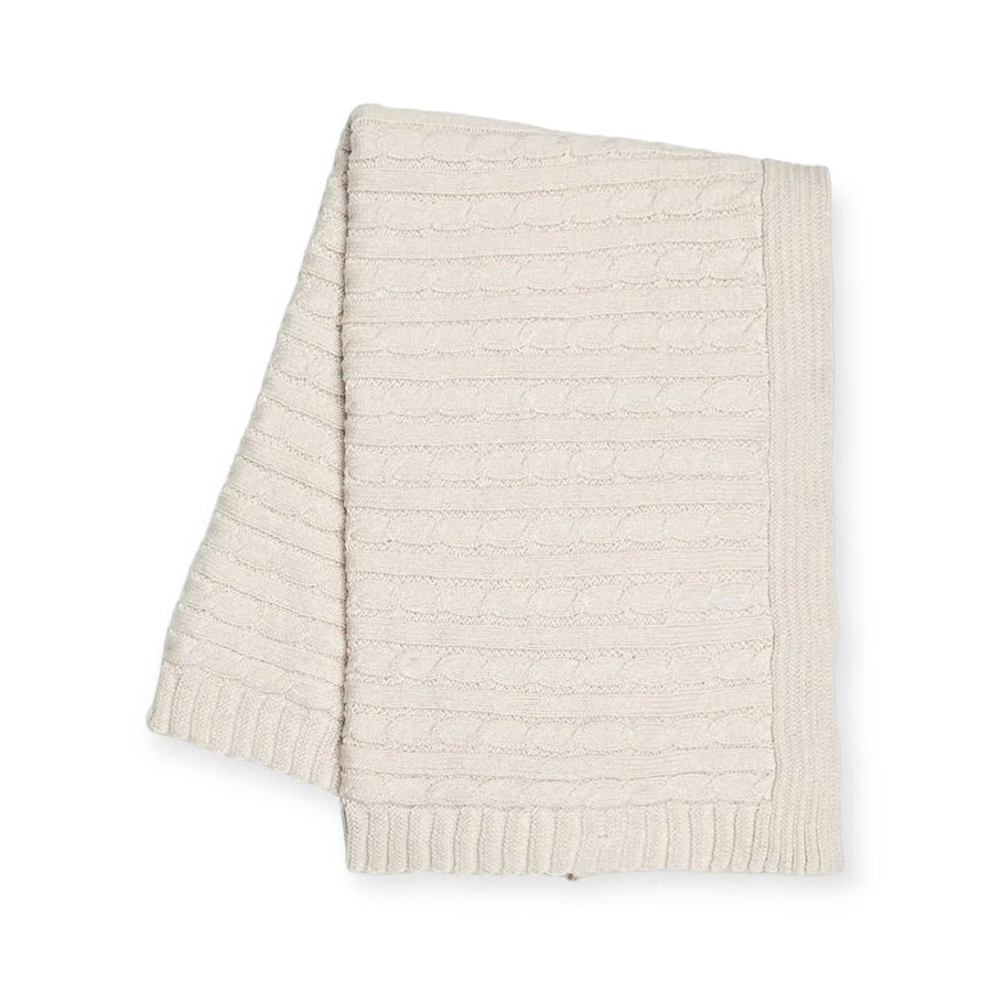 Organic Cotton Mini Cable Knit Blanket