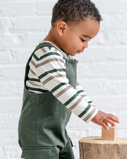 Reef Long Sleeve Henley - Trevor Stripe/Pine + Taupe