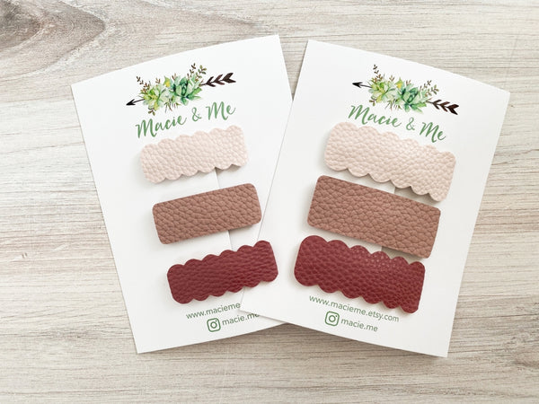 Set of 3 Snap Clips - Mauve