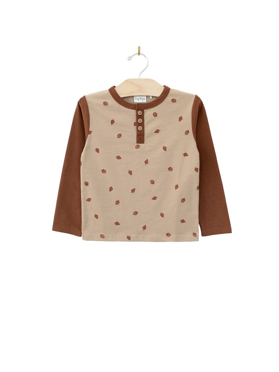 Henley Long Sleeve Tee - Pecan Acorns