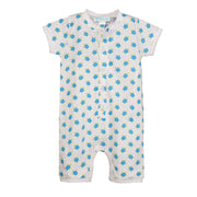 Henley Romper - Sea Turtle Tango on White
