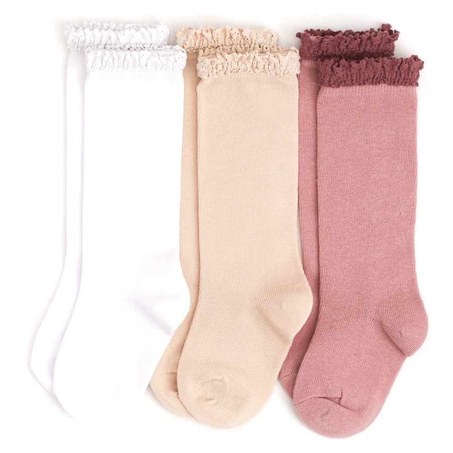Girlhood Lace Top Knee High Socks 3 Pack