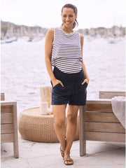 Maternity Tencel Summer Shorts - Navy