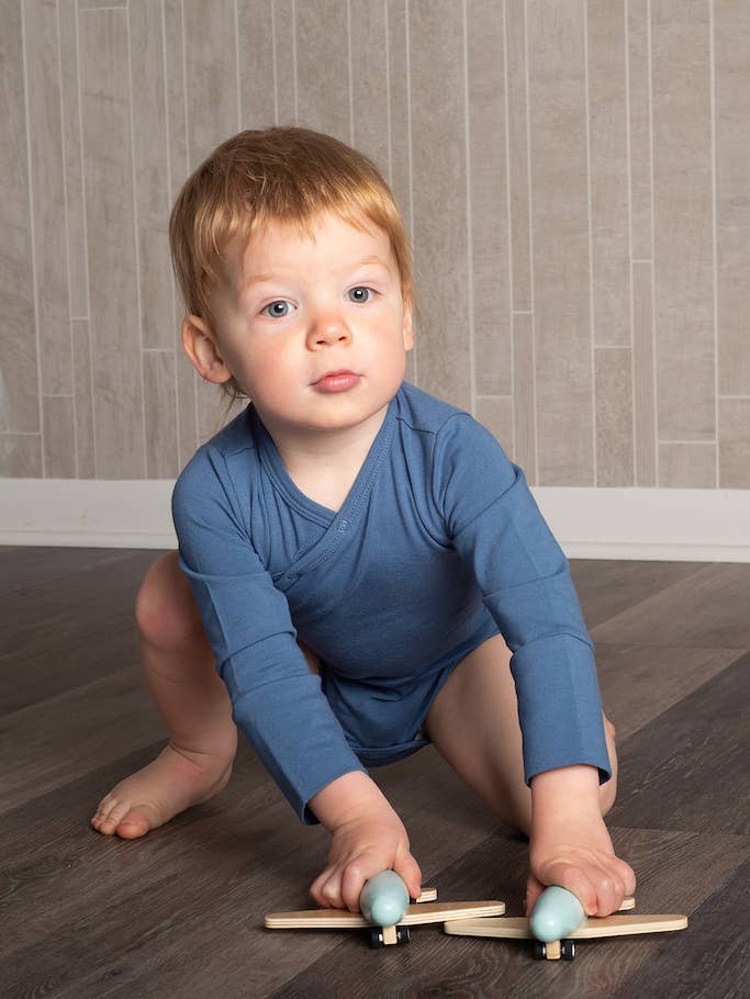 Shoulder Snap Long Sleeve Onesie - Midnight