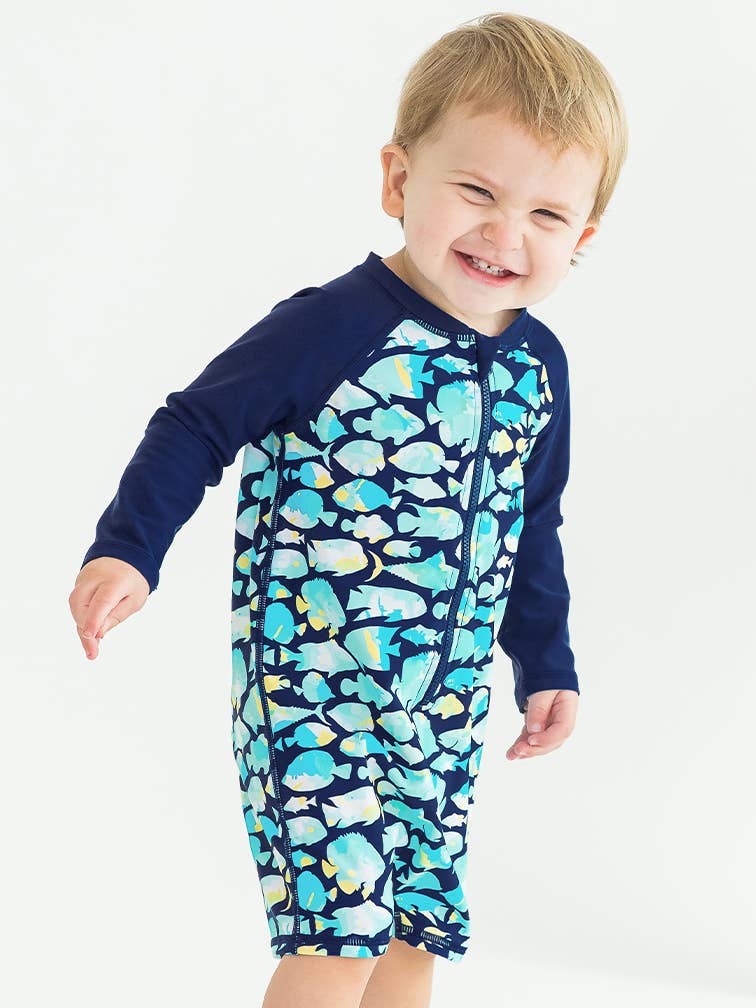 Fish Friends Long Sleeve Sunsuit