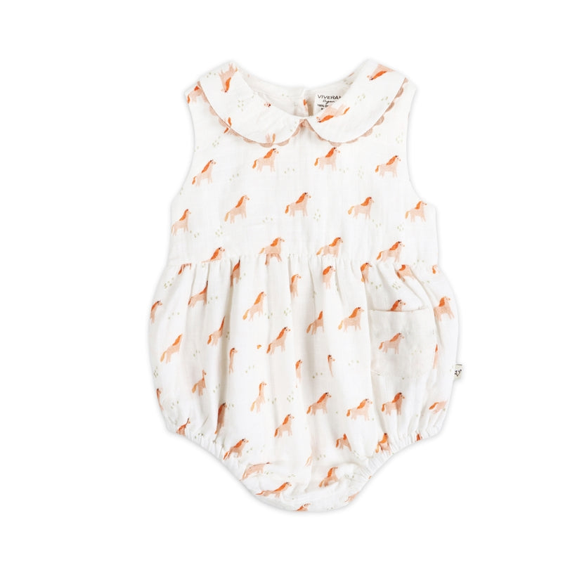 Horse Baby Bubble Romper + Headband