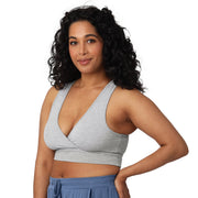 French Terry Racerback Nursing & Maternity Sleep Bra - Grey Heather