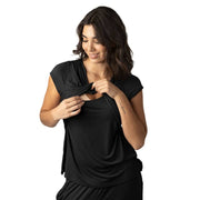 Davy Ultra Soft Maternity and Nursing Pajamas Set - Black