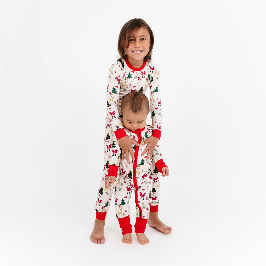 Bamboo Convertible Baby Pajamas - Cozy Christmas