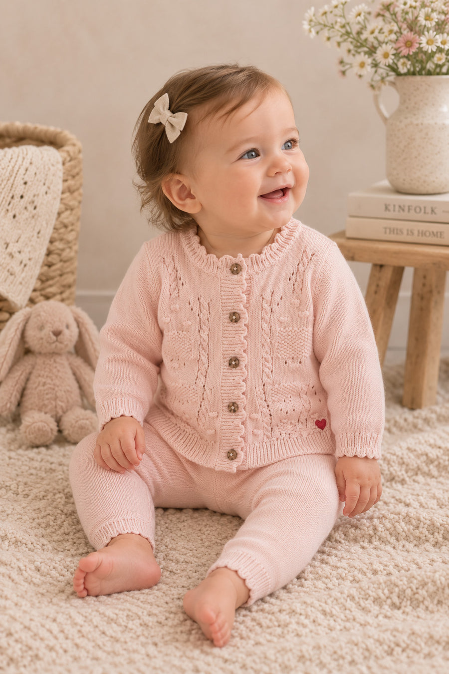 Lil Heart Tex Knit Baby Cardigan & Pant Set