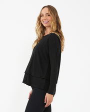 Jazmin Long Sleeve Nursing Top - Black