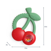 Bitzy Shake Silicone Teether with Rattle - Cherries