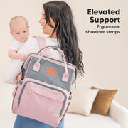 Original Diaper Backpack with Changing Pad - Pink Gray