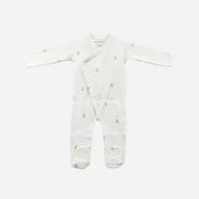 Teddy Bear Knit Wrap Kimono Romper - Blue