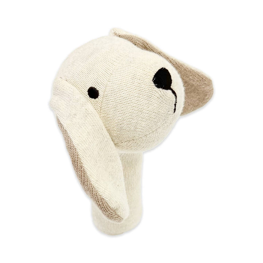 Organic Stuffed Baby Stick Rattle - Dog