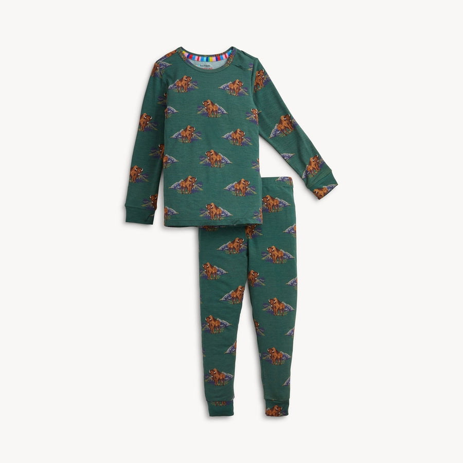 Modal Magnetic Long Sleeve Toddler Pajamas - Bison