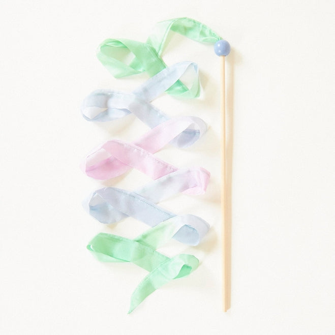 Silk & Wood Streamer - Wand For Pretend Play - Various Colors