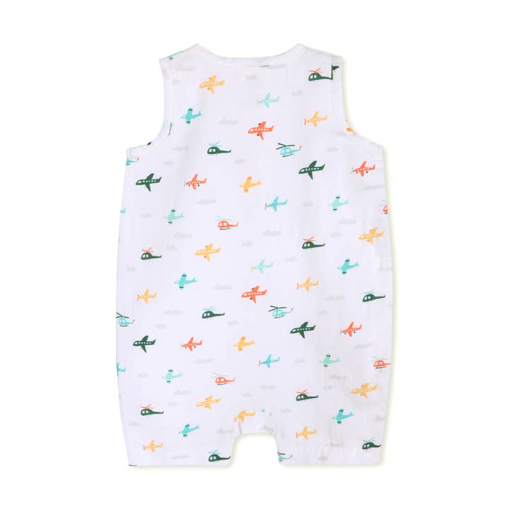 Organic Muslin Baby Romper  - Planes