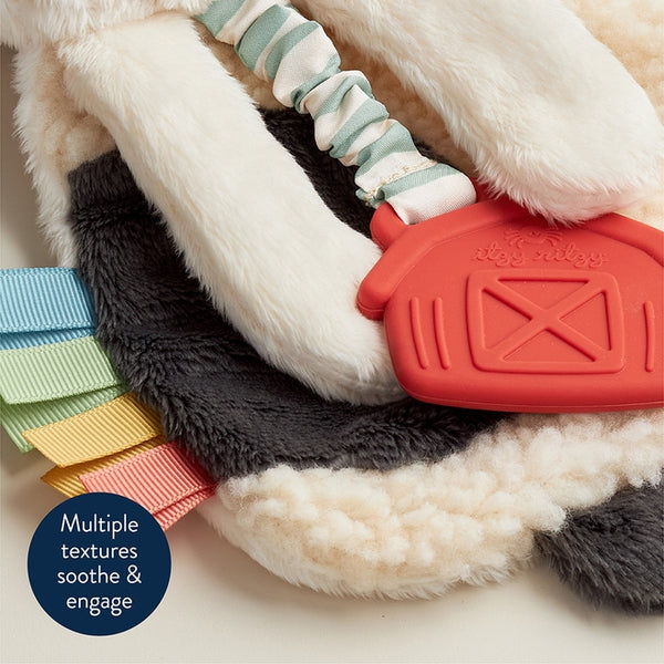 Itzy Lovey Cow Plush with Silicone Teether Toy