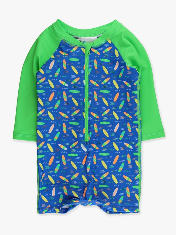 Neon Surfs Up Surfboard Long Sleeve Sunsuit