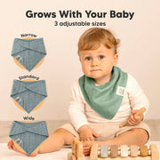 8 Pack Lumi Organic Cotton Muslin Bandana Bibs - Mirage