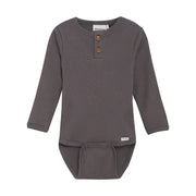 Long Sleeve Ribbed Bodysuit - Dark Gull