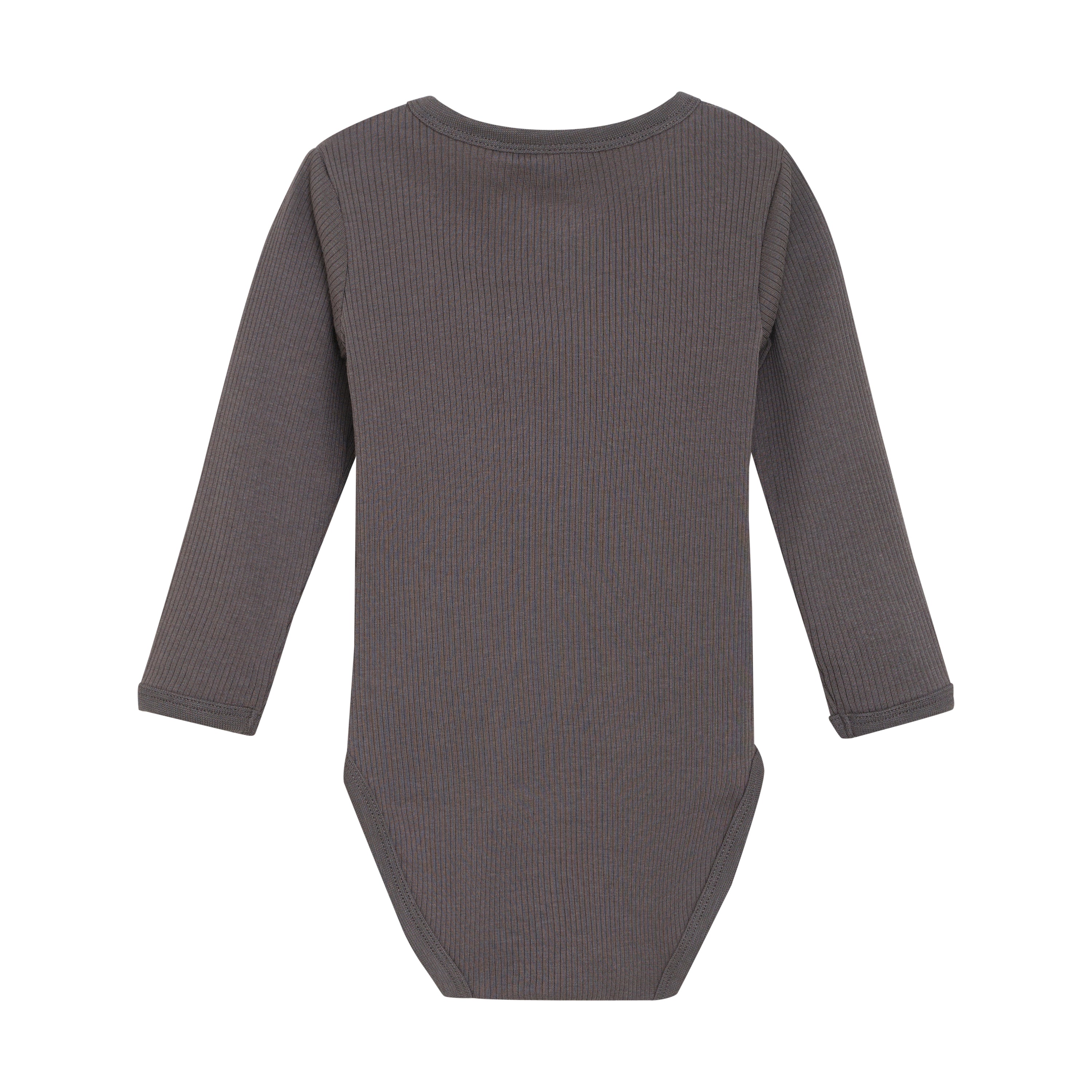Long Sleeve Ribbed Bodysuit - Dark Gull