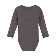 Long Sleeve Ribbed Bodysuit - Dark Gull