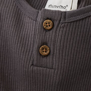 Long Sleeve Ribbed Bodysuit - Dark Gull
