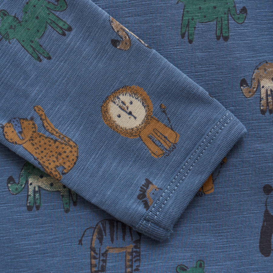 Long Sleeve Bodysuit - China Blue Jungle