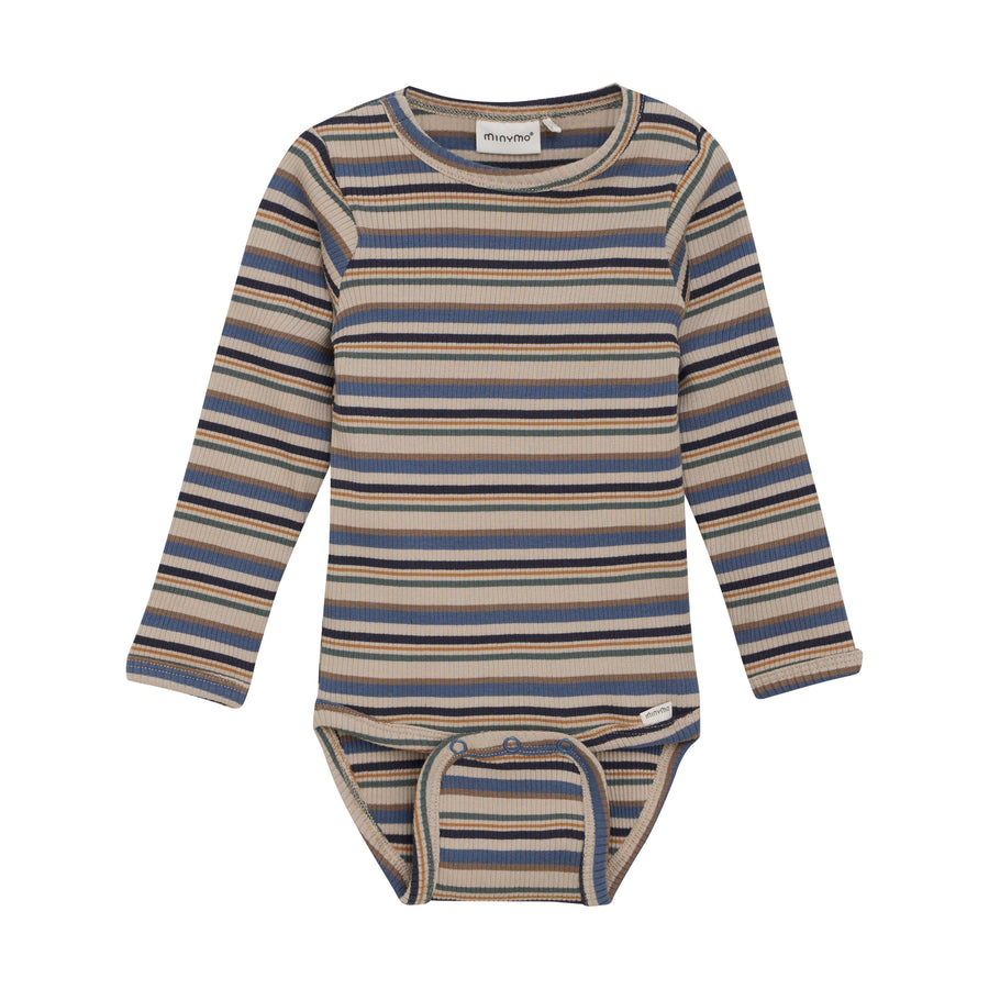 Long Sleeve Bodysuit - China Blue Stripe