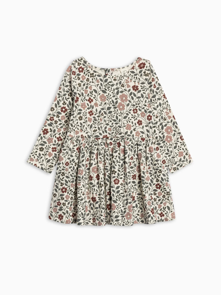 Long Sleeve Stella Swing Dress - Verbena Floral/Wren + Navy (Copy)