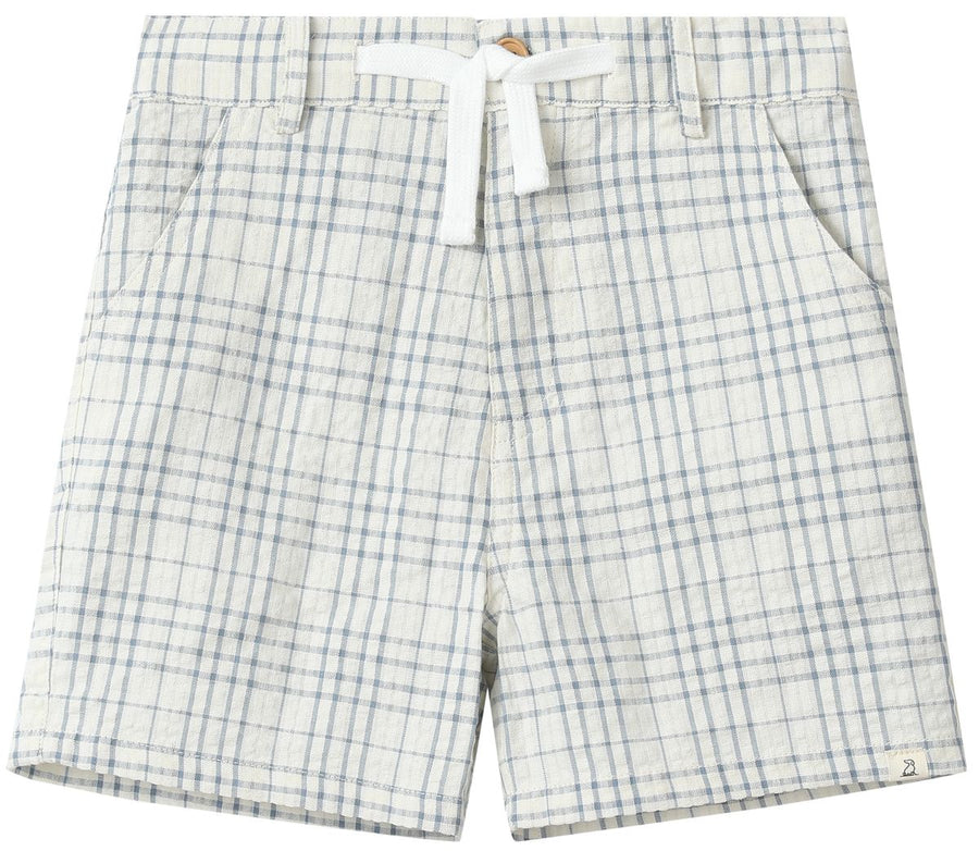 Crew Woven Shorts - Chambray/Cream Plaid