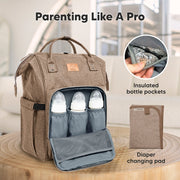 Original Diaper Backpack with Changing Pad - Coffee Brown