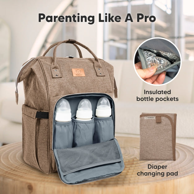 Original Diaper Backpack with Changing Pad - Coffee Brown