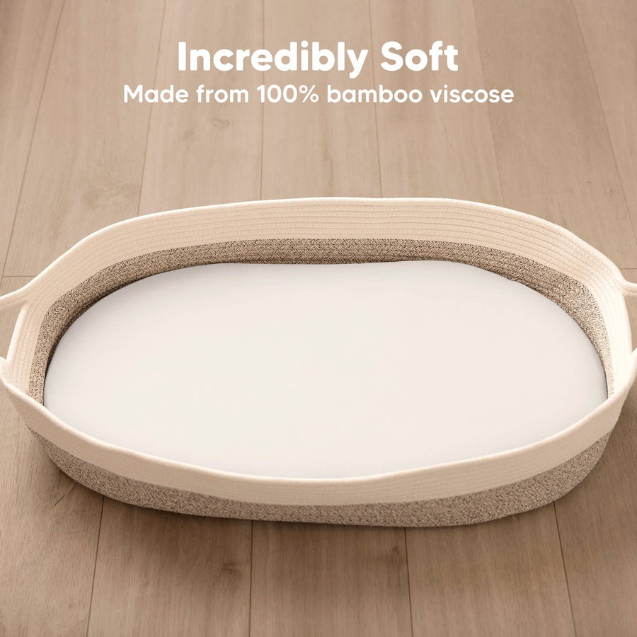 Isla Bassinet Mattress Sheets - Soft White