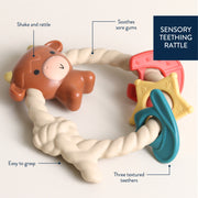 Ritzy Silicone Teether Rattle - Highland Cow