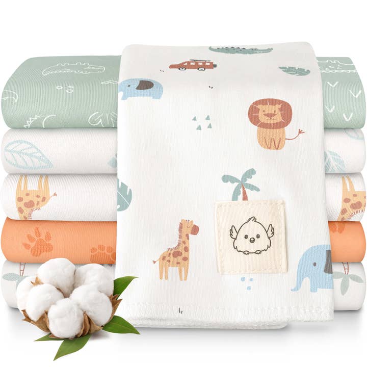 Organic 6 Pack Shea Burp Cloths - Wilderness