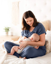 Davy Ultra Soft Maternity & Nursing Pajamas Sleepwear Set - Slate Blue