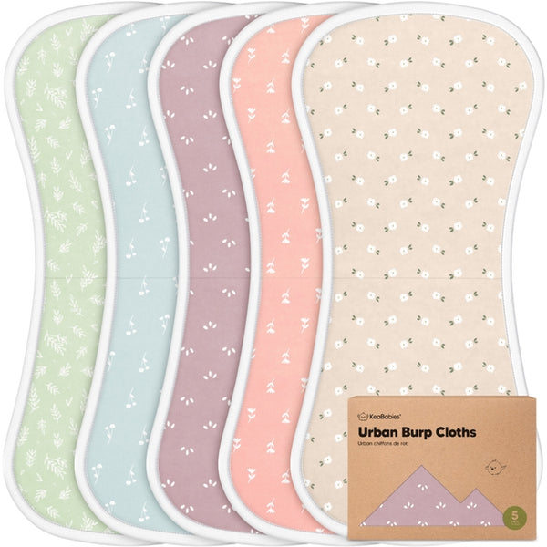 Organic Burp Cloths Blooms - Set of 5