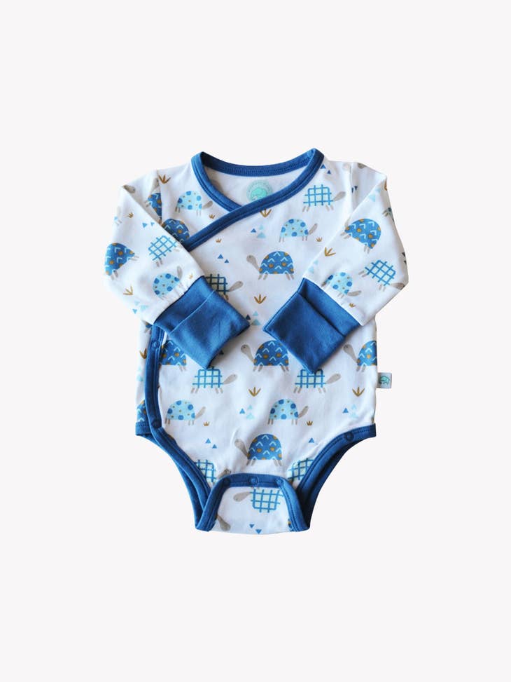 Grow With Me KImono Onesie - Toby Tortoise