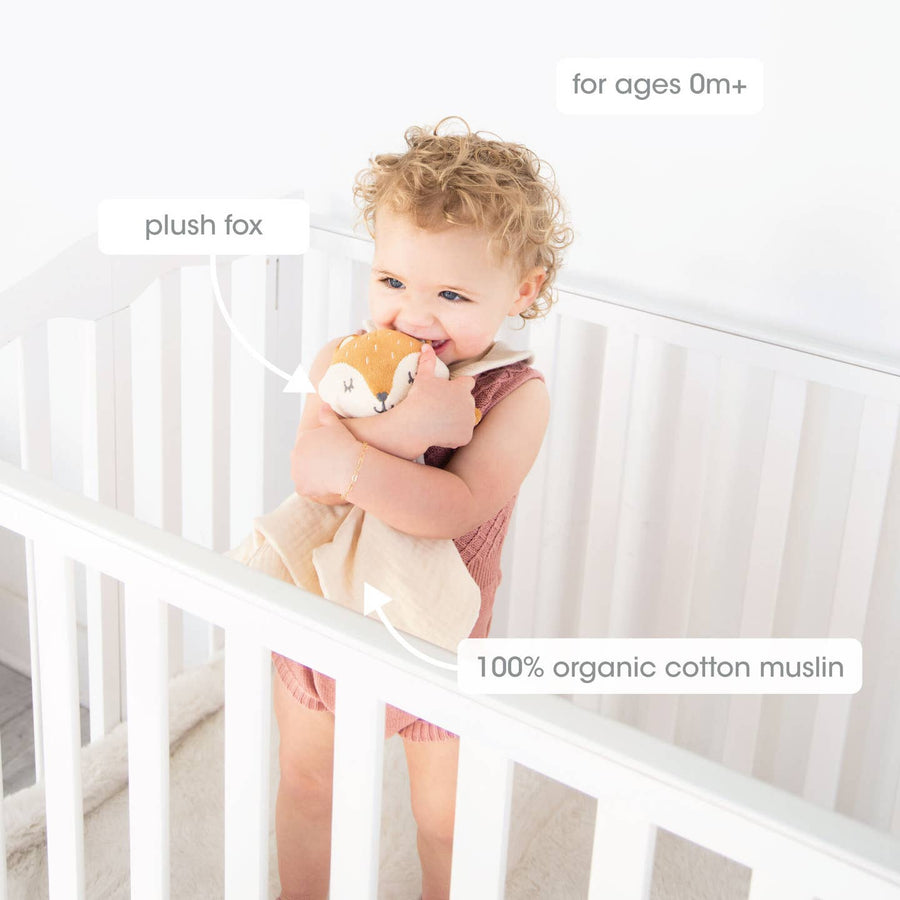 Organic Cotton Fox Snuggle Lovey Blanket